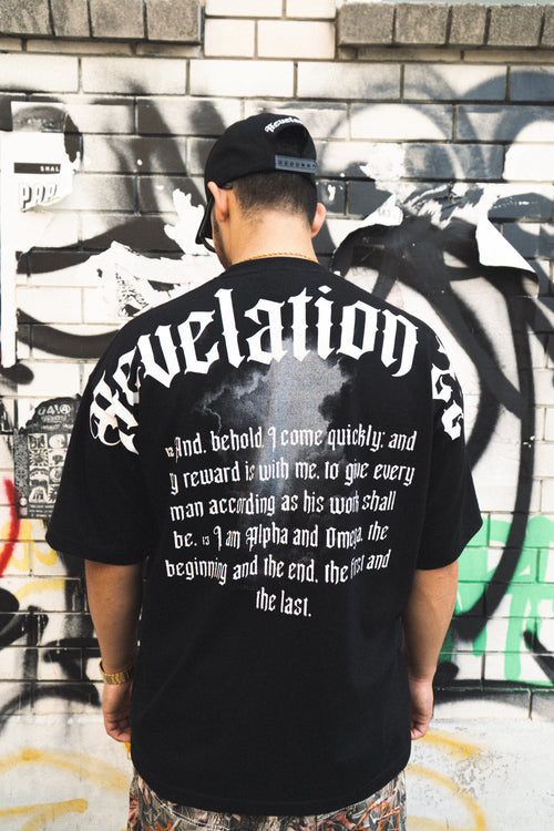 Faith-based Christian streetwear tee back scripture print